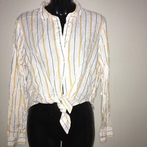 MIDNIGHT SKY/ long sleeve buttoned up/crop top